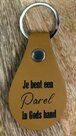 Faux-leather-keyring-ocher-Je-bent-een-parel