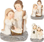 Weihnachtsfigur-aus-Polyharz-Heilige-Familie-creme