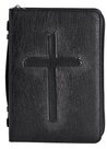 Bibelhülle-Schwarz--Large-Vintage-Kreuz