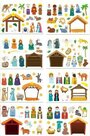 Stickervel-kerststal-assortie