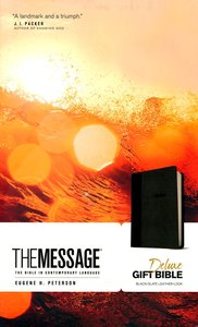 Message deluxe gift bible  black/  gray leatherlook