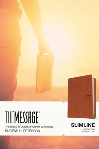 Message slimline bible brown leatherlook