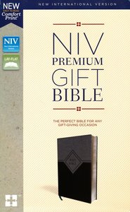 NIV premium gift bible black/  gray leatherlook