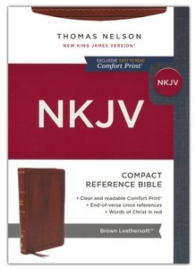 NKJV compact reference bible brown leatherlook