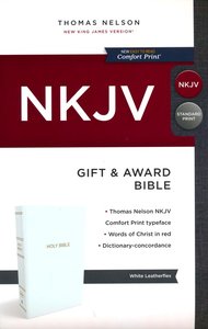 NKJV gift & award bible whie leatherlook