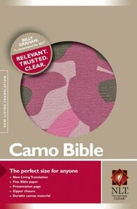NLT camouflage compact bible zip pink canvas