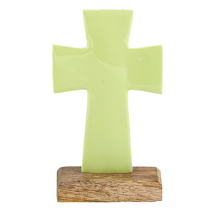 Enamel cross green small