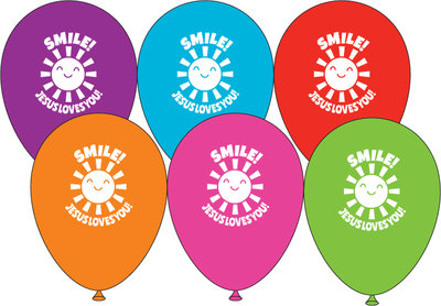 Luftballons (12) smile Jesus loves you