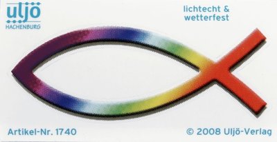 Sticker vis regenboog 9cm