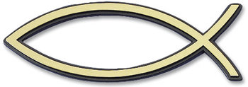 Auto embleem vis goud 7cm