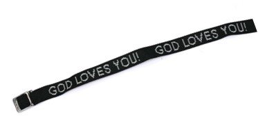Armband geweven zwart God loves you