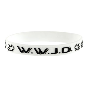 Bracelet silicon WWJD dove white