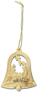 Ornament wood manger in clock