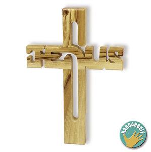 Houten kruis Jesus 10,5x15cm