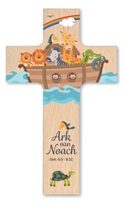 Houten kruisje 9x15cm Ark van Noach