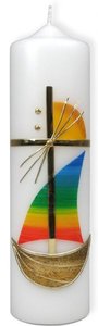 Candle boat cross sun 22cm