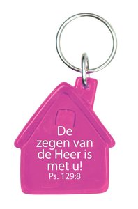 Sleutelhanger roze de zegen van de Heer 