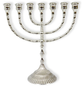 Menorah 24,5cm zilverkleur