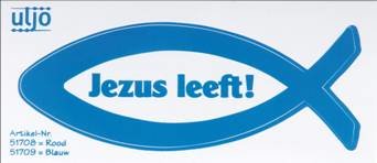 Sticker vis 12,5cm Jezus leeft