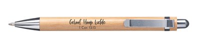 Kugelschreiber Bambus geloof hoop liefde 