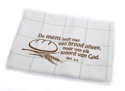 Theedoek groen de mens leeft niet alleen van