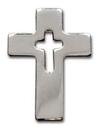 Reverpin open kruis in kruis zilverkleur