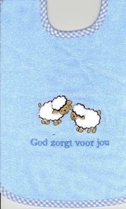 Slab blauw schaapjes God zorgt voor jou