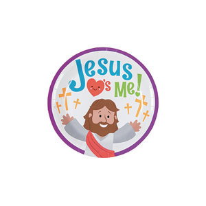 Dessert plates paper Jesus loves me (8)