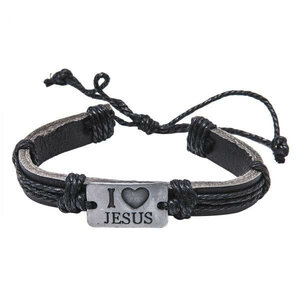 Bracelet leather I love Jesus