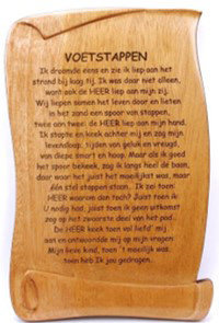 Wandbord 20x13cm voetstappen