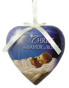 Decoupage ornament heart (2) Christ saviour