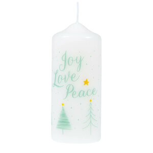 Weihnachtskerze Joy Love Peace