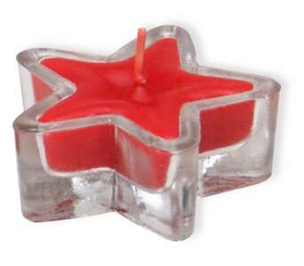 Candle in glass star 5cm