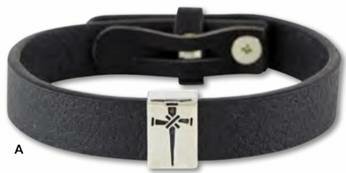 Armband leer cross of nails