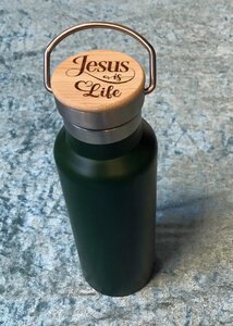 Sport fles bamboe deksel Jesus is Life