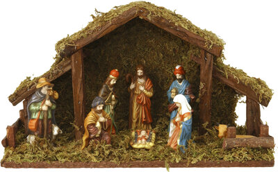 Christmas stable wood 39 x 22,5 cm