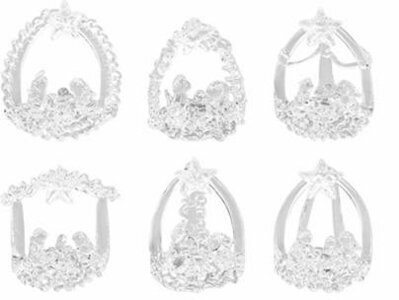 Nativity glass hangdeco (set of 6)