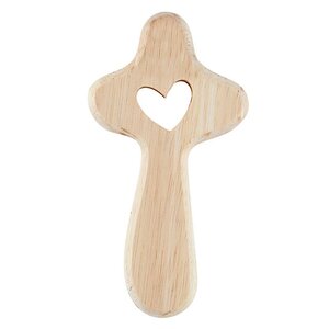 Handheld cross cutout heart