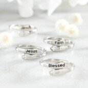 Verstelbare ring (set3)  Jesus- Faith - Blessed