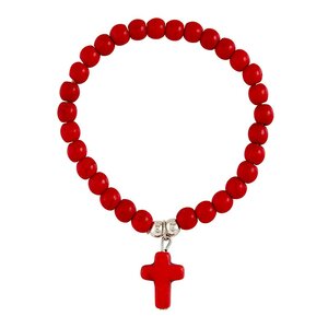 Armband met kralen rood