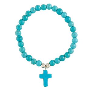 Armband mit Kreuz Blau