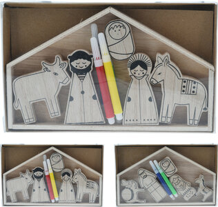 Kerststalset Natuurlijke Kleur (9pcs)