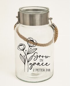 Vaas met metaal en touw Grow in Grace