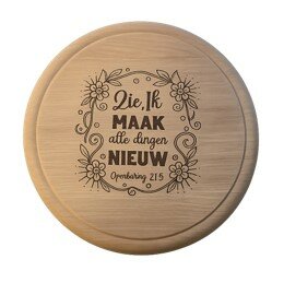 Cutting board Birch Zie, Ik maak alle dingen nieuw