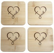 Onderzetters hout Faith (4) 