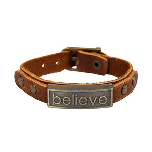 Leren armband Believe