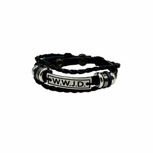 Leren armband WWJD 