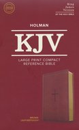 KJV large print compact bible brown leatherlook