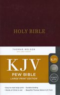 KJV large print pew bible burgundy hardcover