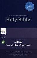 NASB pew and worship bible blue hardcover